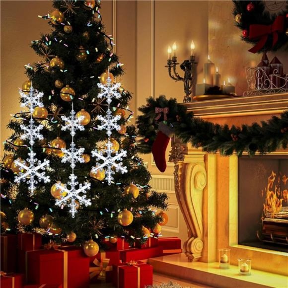 3 Pack Snowflake Christmas Window Lights with Suction Cup, Battery Operated - Picture 3 of 7